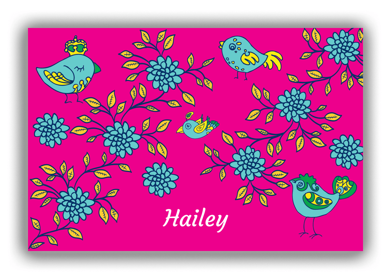 Personalized Birds Canvas Wrap & Photo Print VIII - Pink Background - Front View