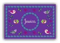 Thumbnail for Personalized Birds Canvas Wrap & Photo Print X - Purple Background - Circle Border - Front View