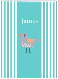 Thumbnail for Personalized Birds Journal III - Teal Background - Bird II - Front View