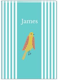 Thumbnail for Personalized Birds Journal III - Teal Background - Bird III - Front View