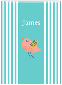 Thumbnail for Personalized Birds Journal III - Teal Background - Bird IV - Front View