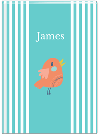 Thumbnail for Personalized Birds Journal III - Teal Background - Bird V - Front View