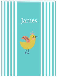 Thumbnail for Personalized Birds Journal III - Teal Background - Bird VI - Front View