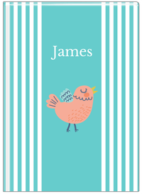 Thumbnail for Personalized Birds Journal III - Teal Background - Bird VIII - Front View
