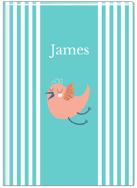 Thumbnail for Personalized Birds Journal III - Teal Background - Bird IX - Front View