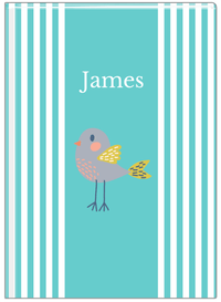Thumbnail for Personalized Birds Journal III - Teal Background - Bird X - Front View