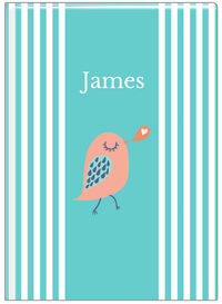 Thumbnail for Personalized Birds Journal III - Teal Background - Bird XI - Front View