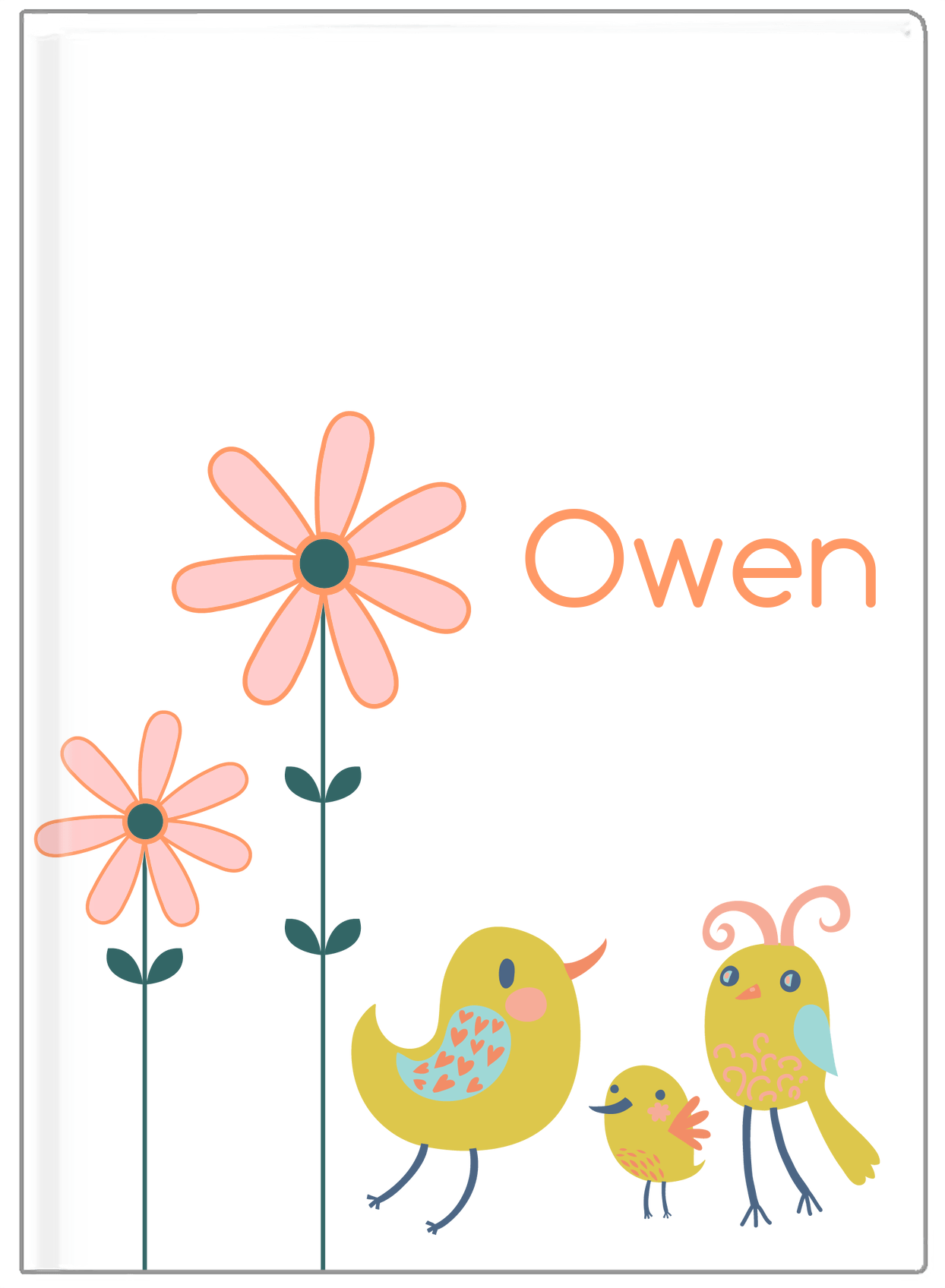 Personalized Birds Journal V - White Background - Bird IV - Front View
