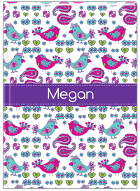 Thumbnail for Personalized Birds Journal VII - White Background - Ribbon Nameplate - Front View