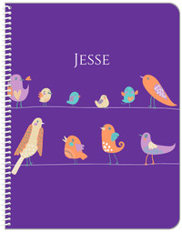 Thumbnail for Personalized Birds Notebook II - Purple Background - Front View