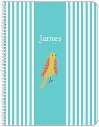Thumbnail for Personalized Birds Notebook III - Teal Background - Bird III - Front View