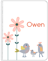 Thumbnail for Personalized Birds Notebook V - White Background - Bird VII - Front View