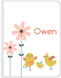 Thumbnail for Personalized Birds Notebook V - White Background - Bird IX - Front View