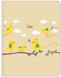 Thumbnail for Personalized Birds Notebook I - Tan Background - Front View