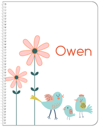 Thumbnail for Personalized Birds Notebook V - White Background - Bird II - Front View