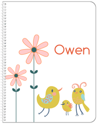 Thumbnail for Personalized Birds Notebook V - White Background - Bird IV - Front View