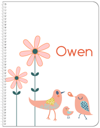 Thumbnail for Personalized Birds Notebook V - White Background - Bird VI - Front View