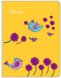 Thumbnail for Personalized Birds Notebook VI - Yellow Background - Front View
