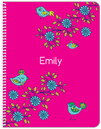 Thumbnail for Personalized Birds Notebook VIII - Pink Background - Front View