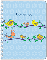 Thumbnail for Personalized Birds Notebook IX - Blue Background - Front View