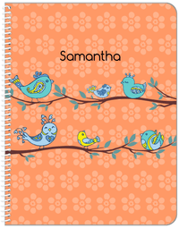 Thumbnail for Personalized Birds Notebook IX - Orange Background - Front View