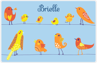 Thumbnail for Personalized Birds Placemat II - Blue Background -  View