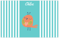 Thumbnail for Personalized Birds Placemat III - Teal Background - Bird I -  View