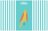 Thumbnail for Personalized Birds Placemat III - Teal Background - Bird III -  View