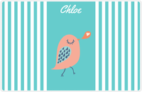 Thumbnail for Personalized Birds Placemat III - Teal Background - Bird XI -  View