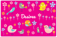 Thumbnail for Personalized Birds Placemat IV - Pink Background -  View