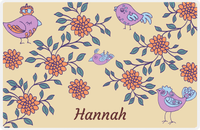 Thumbnail for Personalized Birds Placemat VIII - Light Brown Background -  View