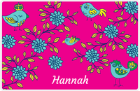 Thumbnail for Personalized Birds Placemat VIII - Pink Background -  View