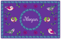 Thumbnail for Personalized Birds Placemat X - Purple Background - Circle Nameplate -  View