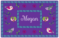 Thumbnail for Personalized Birds Placemat X - Purple Background - Rectangle Nameplate -  View