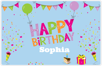 Thumbnail for Personalized Birthday Placemat I - Balloons - Blue Background -  View
