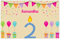 Thumbnail for Personalized Birthday Placemat III - Candle Number 2 -  View