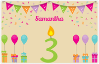 Thumbnail for Personalized Birthday Placemat III - Candle Number 3 -  View
