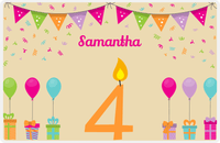 Thumbnail for Personalized Birthday Placemat III - Candle Number 4 -  View