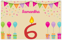 Thumbnail for Personalized Birthday Placemat III - Candle Number 6 -  View