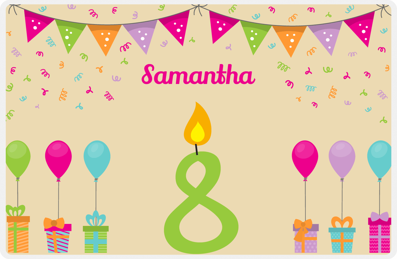 Personalized Birthday Placemat III - Candle Number 8 -  View