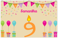 Thumbnail for Personalized Birthday Placemat III - Candle Number 9 -  View