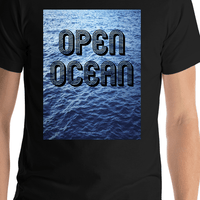 Thumbnail for Personalized Black Open Ocean T-Shirt - Shirt Close-Up View