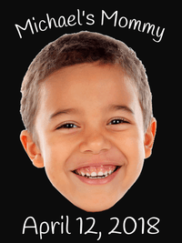 Thumbnail for Personalized Black T-Shirt - Your Child's Face - Decorate View