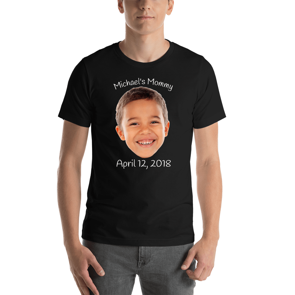 Personalized Black T-Shirt - Your Child's Face - Shirt View