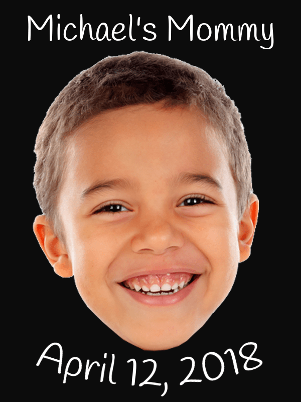 Personalized Black T-Shirt - Your Child's Face - Decorate View