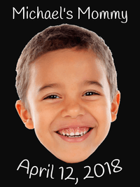 Thumbnail for Personalized Black T-Shirt - Your Child's Face - Decorate View