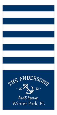 Thumbnail for Personalized Boat House Beach Towel - Anchor - Front View