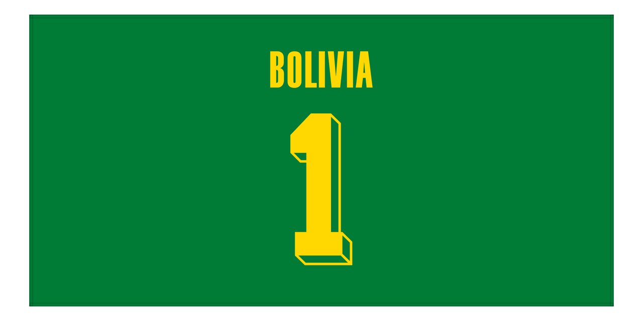 Personalized Bolivia Jersey Number Beach Towel - Green - Front View