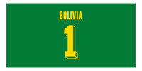 Thumbnail for Personalized Bolivia Jersey Number Beach Towel - Green - Front View