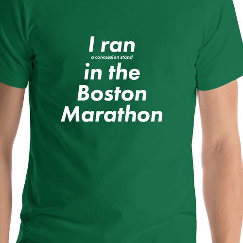 Boston Marathon T-Shirt - Green - Concession Stand - Shirt Close-Up View